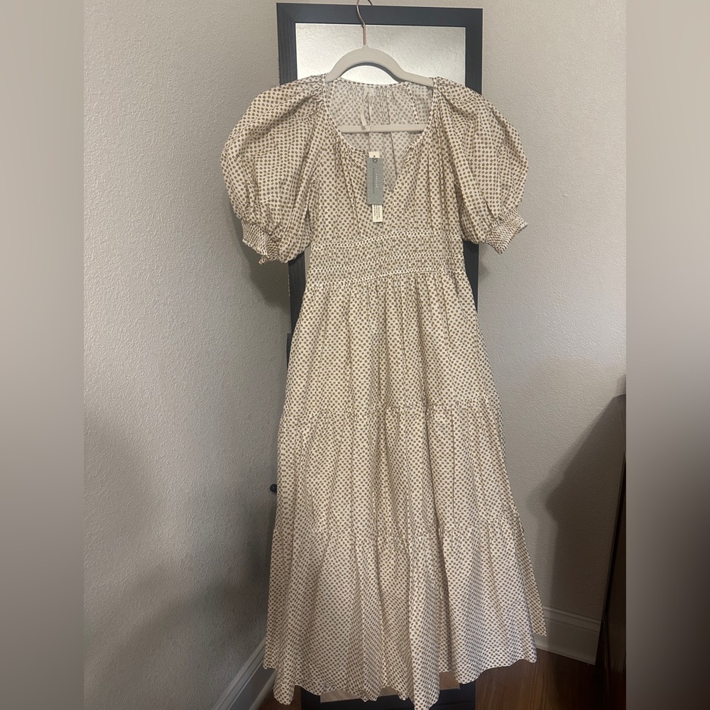 NWT Anthropologie The Somerset Puff Sleeve Maxi Dress